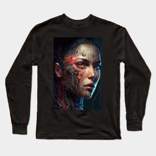 Beautiful Cyberpunk Woman Long Sleeve T-Shirt